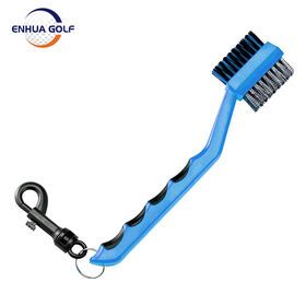 custom logo 2 sides golf club brush and club cleaner with spike and clip