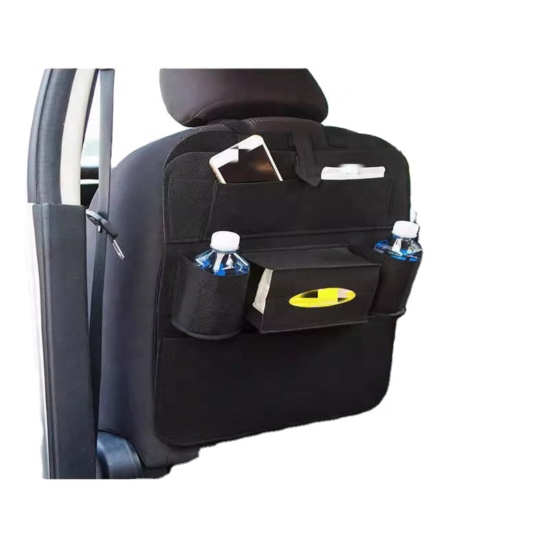 Nangong Hongxiang Fur Products Factory Hongxiang Accessories Car Back Seat Organizer Multifunction Foldable Car Seat Back Bag Car Storage Bag For Kids