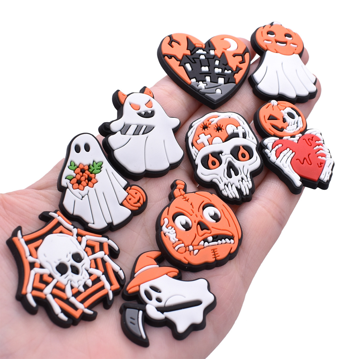 Gifts 2024 All Saints' Day Wholesale Custom Clog Charms Soft Rubber Shoe Charms For Halloween Clog Shoe Decorations Accessories