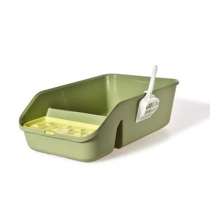 Petstar Easy Cleaning Semi Open Splash Proof Pet Litter Box Cat Litter Box With Shovel