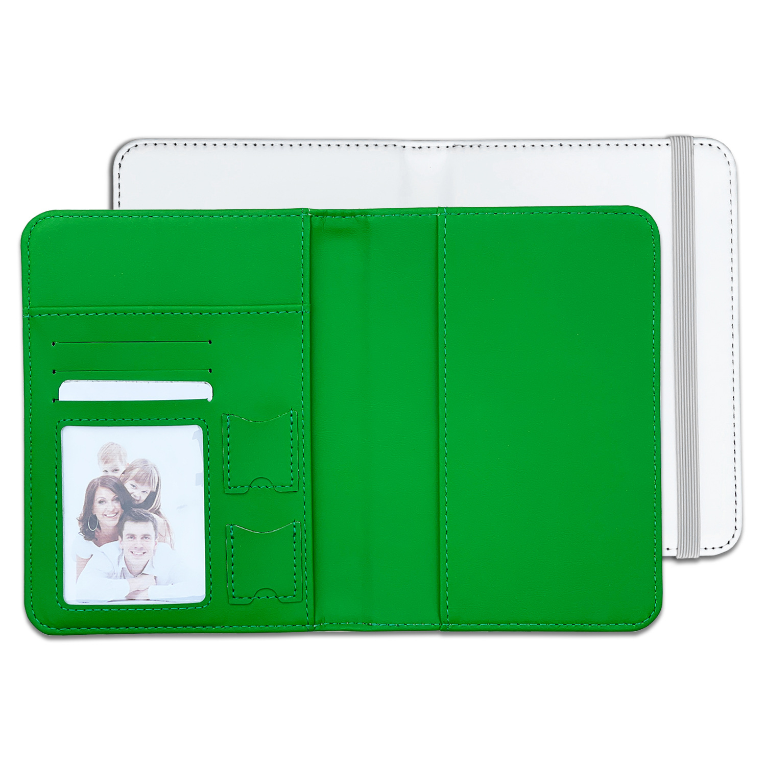 Yiwu Jiashi Home Textile Co., Ltd. Green Personalized Blanks Sublimation Passport Cover Heat Transfer Colorful Card Holder Passport case For Travel