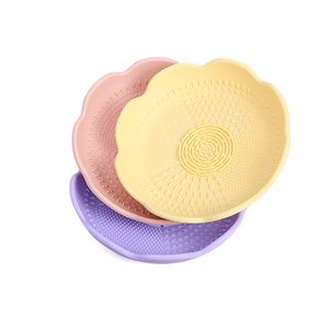Scrubber Bowl Makeup Brush Cleaner Silicone Foundation Makeup Brush Disk Make Up Washing Brush Gel Cleaning Mat Hand Tool