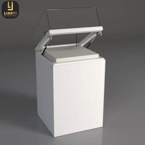 Custom Museum Showcase Jewelry Showroom Lift - type White Square Jewelry Booth Display Cabinet