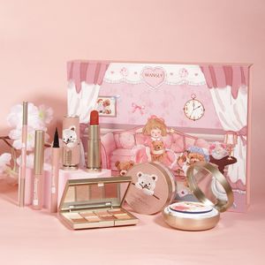 girls cosmetics Makeup Sets Eyeshadow Palette Eye Enhance Makeup Kit Oil Control Loose Powder Air Cushion Matte Lipstick