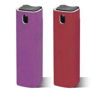 Red 2-in-1 Phone Screen Cleaner Spray Portable Touch Screen Liquid Cleaner Kit Multifunctional Computer Mobile Square Pattern
