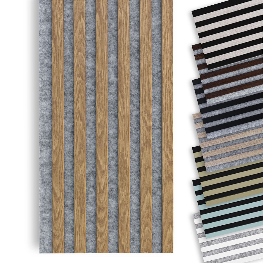 Akupanel Wooden Slat Acoustic Panel Sound Proof Wall Paneling Decoration MDF Slatted Wall Panel For Office Home