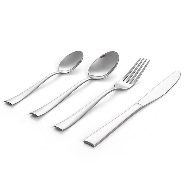 Bulk Fork Spoon Knife Set Custom Modern Metal Silverware Wedding High Quality Mirror Polish Flatware Stainless Steel Cutlery Set