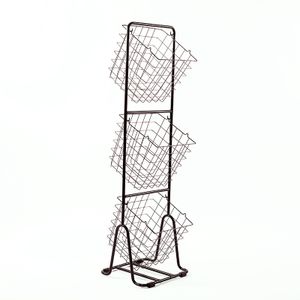 Wholesale 3-Layer Metal Display Rack Large Capacity Steel Wire Vegetable Fruit Toy Basket Stand Home Kitchen Storage Store Use