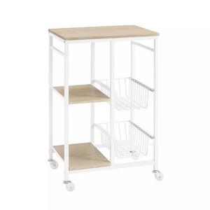 Home Organization Kitchen Living Room Bathroom Metal Mobile Storage Rack Kitchen Rolling Cart With Casters