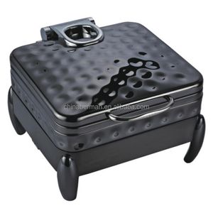 Hotel Stainless Steel Equipment Commercial hydraulic lid black stainless steel dish hot box buffet food warmer induction