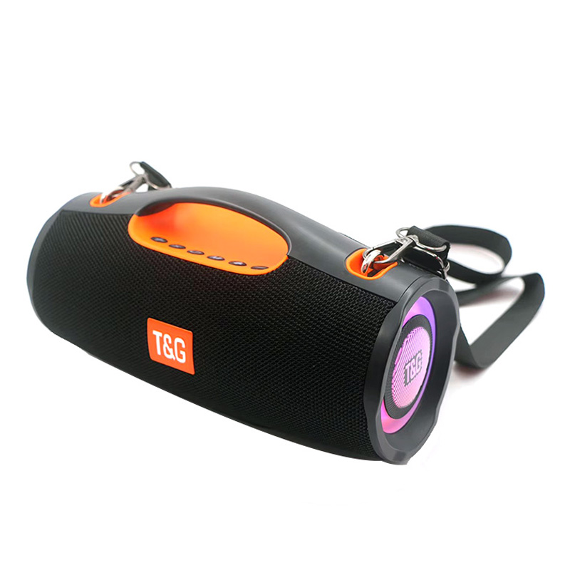 TG-437 Wireless Blue-tooth Hifi Quality Stereo Bass Waterproof Speaker LED Colorful Light Outdoor Portable Woofer Fabric Speaker