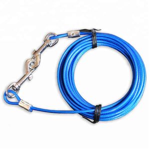 Factory Supply Blue Dog Tie out Cable/Dog trolley/Pet rope Medium Duty 20FT