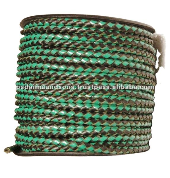 Latest New Arrival Luxury Dual Colour Bolo Braided Leather Cord For Making Fashionable Jewellery For Men Women