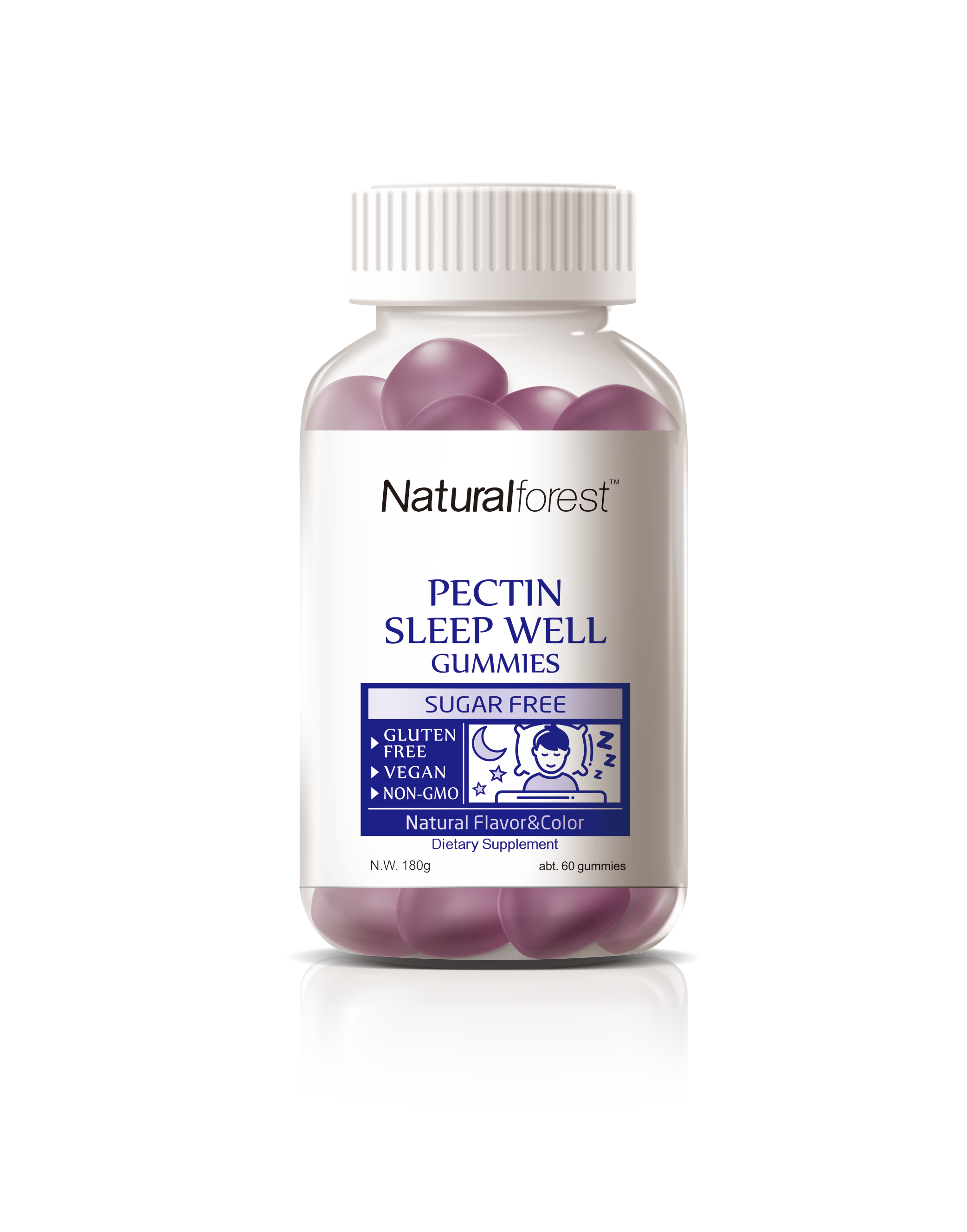 OEM Sugar Free Melatonin Sleep Gummy pectin candy supplements vitamins