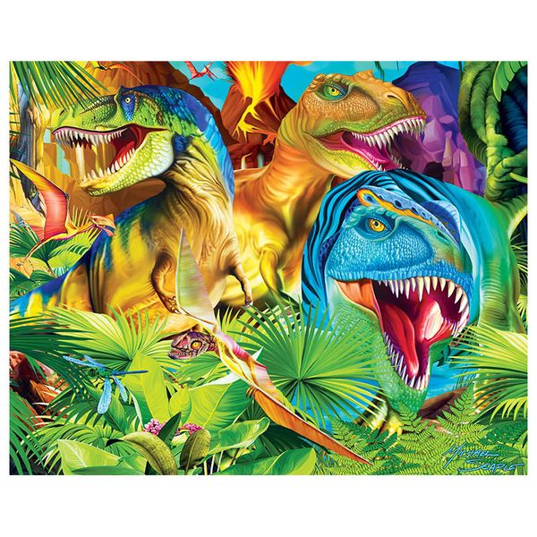ULi educational kids puzzle toys paper 4 in1 dinosaur jigsaw puzzles Glow in the dark puzzle for kids