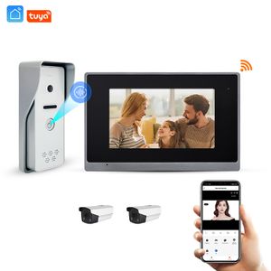 Waterproof 2MP Tuya WiFi Doorbell Door Phone with 7 Inch IPS Screen TCP/IP Video Doorbell Camera  Recording Wired Video Intercom
