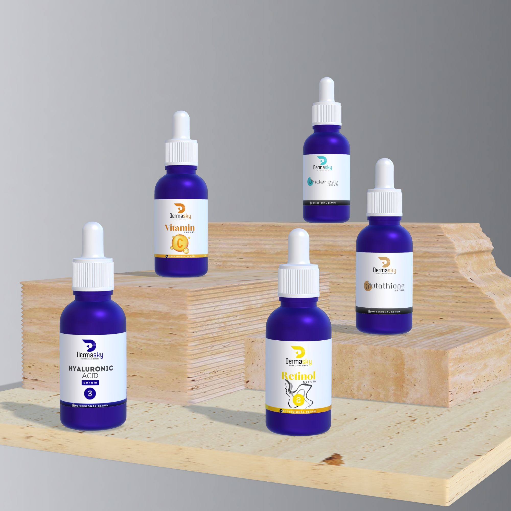 Hot Sale Skin Care Serum Hyaluronic Acid Vitamin E OEM Organic Anti Aging Brightening Wrinkle Face Vitamin C Serum Dermasky