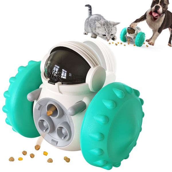 1 Tail Cat Slow Feeder Pet Balance Feeder Interactive Cat Toy Cat Balance Wheel Feeder