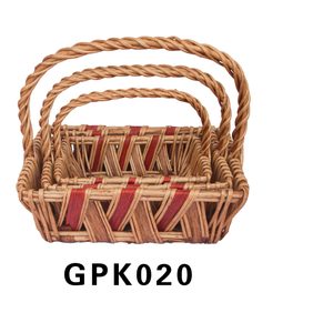 Wicker Storage Baskets With Handle Home Kitchenware decorative Natural Color Egg Fruits &Vegetable Bamboo storage Baskets