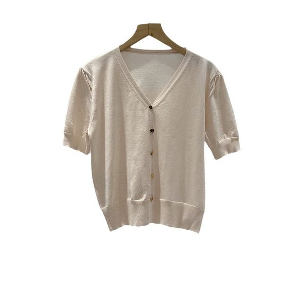 oem high-end thin women solid color cardigan knitted cashmere silk sweaters