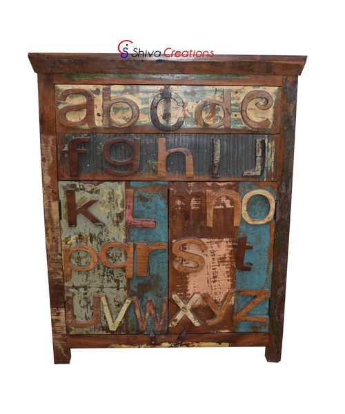 Indian Style Home Furniture Antique Reclaimed Wooden Cabinet
