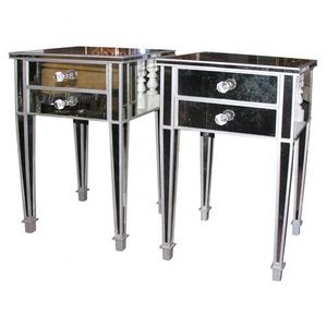 Wholesale french glam mirrored nightstand side table end table for living room