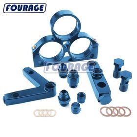 Car Accessories Aluminum Dual Twin 044 Fuel Pump Manifold Cradle Filter Bracket Assembly Kit