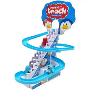 Popular Little Duck Climbing Stairs Toy Electric Sliding Track Sound and Light Children's Puzzle Toy