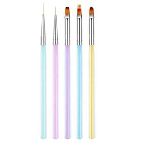 New 5pcs/set nail brush acrylic liquid powder brush set UV gel nail polish beauty drawing painting pen manicure toolsPopular