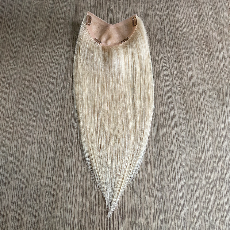 Human hair v shape clip in extension full head V-shape hair for woman #6 brown bone straight clip seem less clip ins