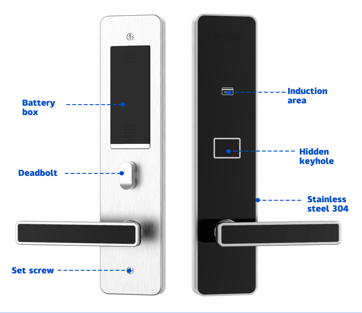 Housing Security Cheap Biometric Electronic Lock For hotel with card and key Wooden Door Smart Lock
