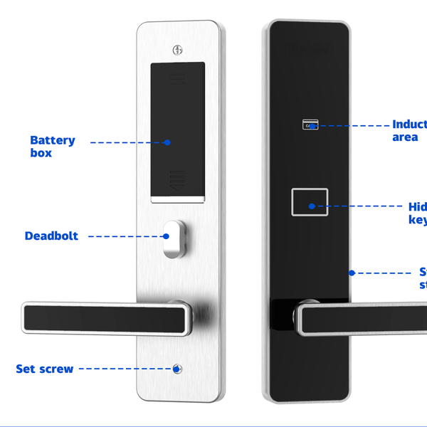 Housing Security Cheap Biometric Electronic Lock For hotel with card and key Wooden Door Smart Lock