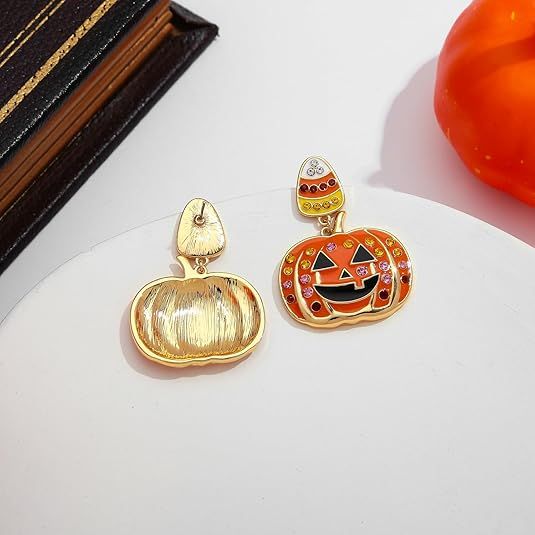 Cute Halloween Pumpkin Shaped Pendant Earrings