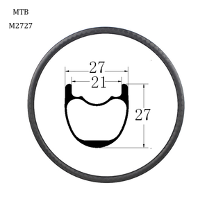 carbon bike rims made in Chinese factory for mountain bikes with 27 width and 27 height for disc brake