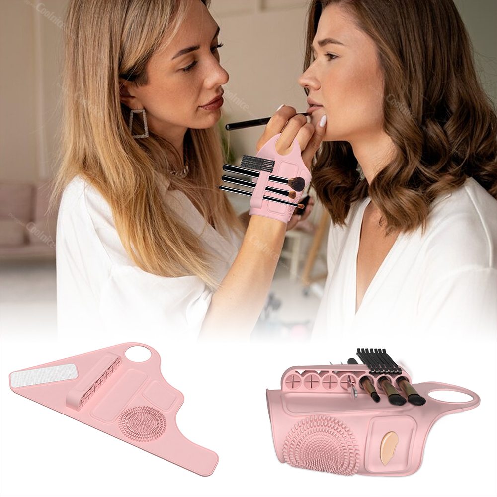 Coolnice Household Products Co., Ltd. Hot selling BPA free multifunction Silicone makeup tool glove holder beauty accessories Makeup artist portable makeup glove tool