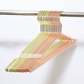 No MOQ Free samples Rose Gold Hooks Metal Wire Hanger for Clothes