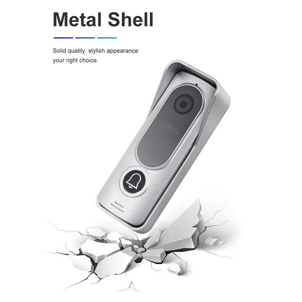 Smart 4-Wire Video Doorbell for Apartments Waterproof Outdoor Video Intercom System with Night Vision TCP Network Color Camera