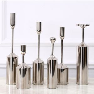 Hardware metal decoration home six pieces creative European wedding decoration candle pillar holder tealight candle  holder