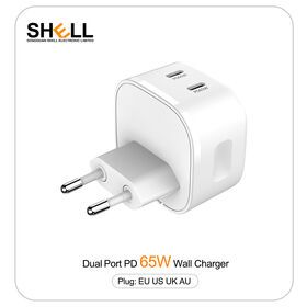 2024 New Original Stock OEM 65W Type C PD Mobile Phone Travel Charger 2 Port Mobile Phone Charger