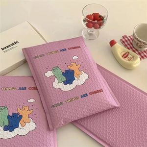 Material Pink Padded Envelope Eco-friendly Wholesale Bubble Packaging Envelope Poly Bag Baby Socks Custom Size Custom Color New