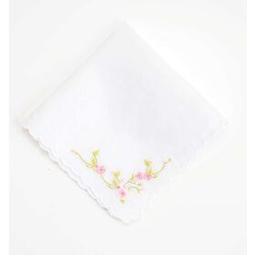 Hand embroidery flower theme handkerchief