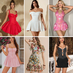 Wholesale summer hot selling women's short sleeved loose casual dresses mixed random delivery