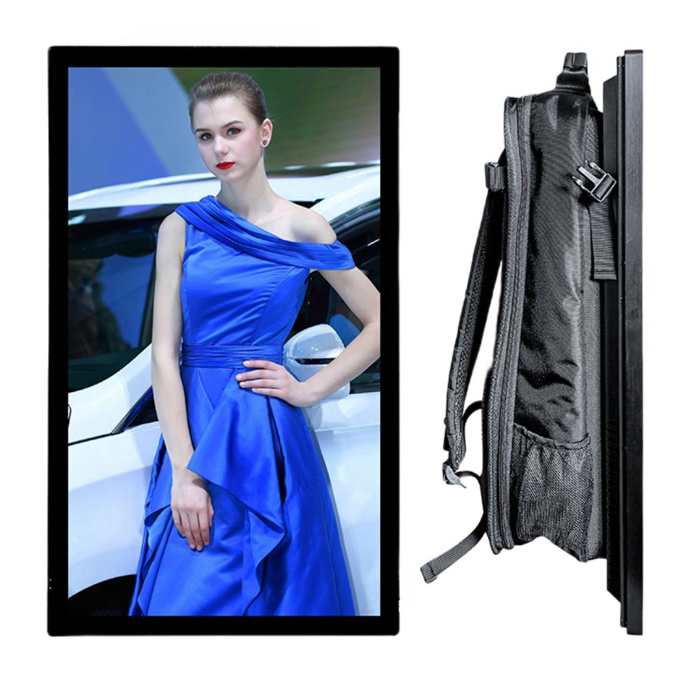 Shenzhen Linghu Technology Co., Ltd. Factory Cheap Price 21.5 Inch Human Walking Android Lcd Screen for Outdoor Indoor Backpack Lcd Advertising Display
