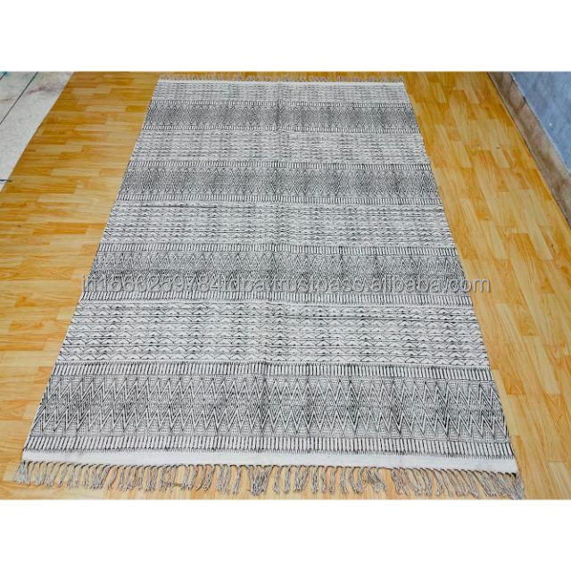 M/s Textiles Vogue Handmade 5x7 Cotton Rug Best Quality Modern Style for Indoor Outdoor for Living Dining Office Prayer Space Designer Collection