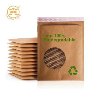 Biodegradable Kraft Paper Mailing Bags Custom Logo Printed Kraft Bubble Padded Mailers in Various Sizes