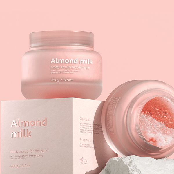Bright Skin Moisture Cherry Almond Oil Pulp And Honey Sherbet Milk Facial & And Body Sugar Exfoliating Scrub For Dry Face Wash