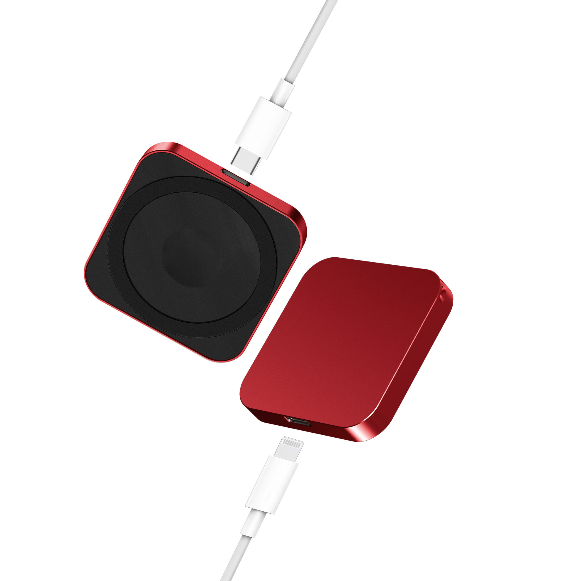 Hubei Langsheng Technology Co., Ltd. RED Dual 3-in-1 15W Smart Electric Fast Charger for iPhone AirPods iWatch Type-C Wireless Charger Adapter for Traveling