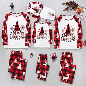 Wholesale Custom Sublimation Christmas Parent-child Home Clothes Plaid Stitching Printing Kids Family Christmas Pajamas