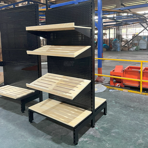 Custom Supermarket bread display shelf Retail Store Gondola Wooden Display Racks