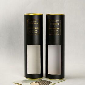 Custom Logo Biodegradable Paper Tube round Cylinder Packaging for Vodka with Clear Window